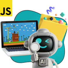 Язык программирования JavaScript + AI. Проектное обучение + геймификация + AI-помощники - КИБЕРшкола программирования для детей, компьютерные курсы для школьников, начинающих и подростков - KIBERone г. Санкт-Петербург